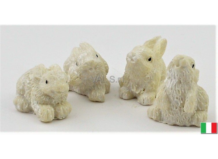 Set composed by 4 terracotta rabbits cm. 2