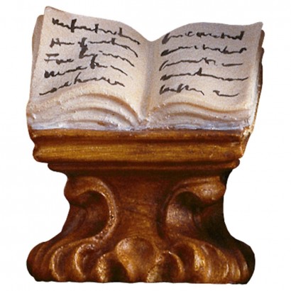 Book on wooden shelf