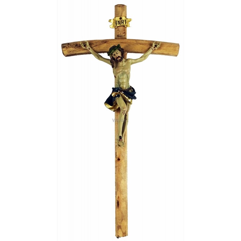 Crucifix resin and wood 35 cm