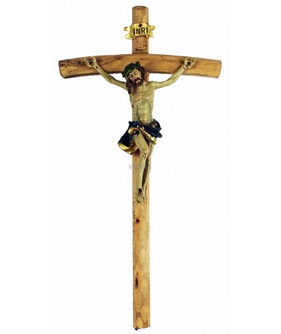 Crucifix resin and wood 45 cm
