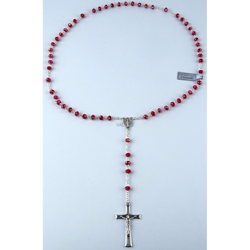 Rosary with ruby glass beads