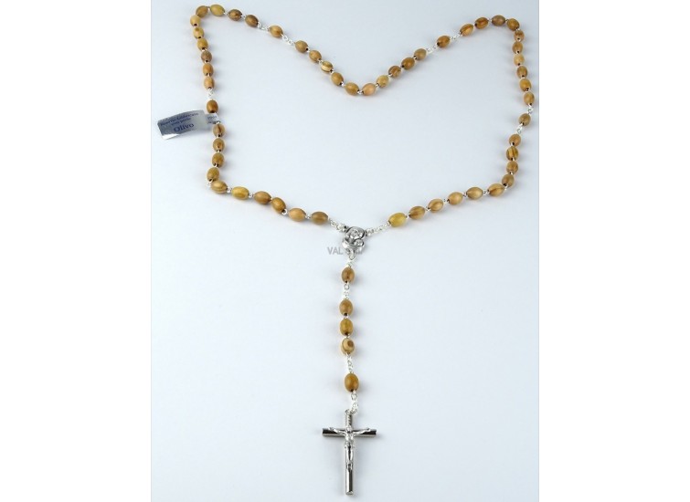 Rosary with beads in olive wood