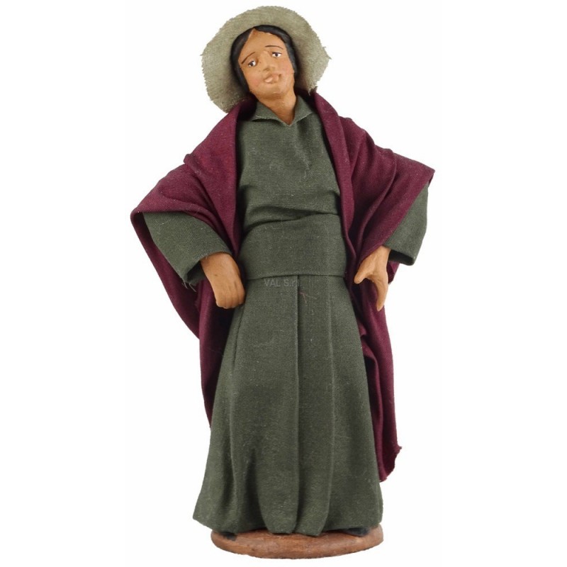 Woman with hands on hips terracotta 12 cm
