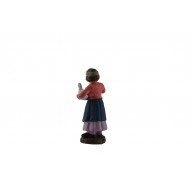 Woman with goose in painted terracotta 8 cm