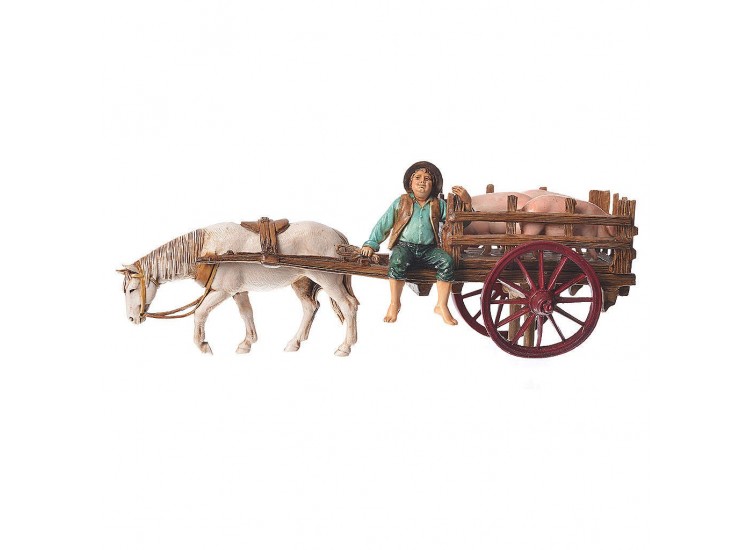 Cart with Landi pigs cm. 10