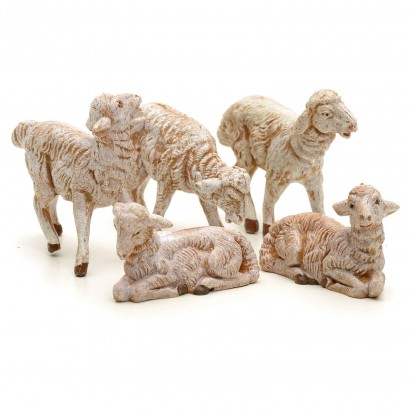 set of 5 sheep in different...