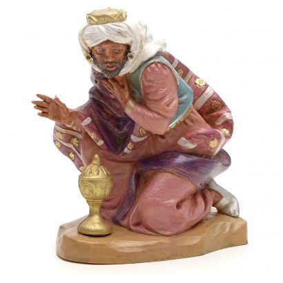 Moorish wizard king kneeling with incense Fontanini 19 cm