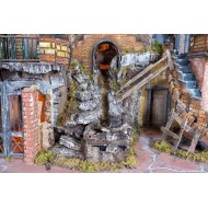 Borgo Presepe Neapolitan 3 Modules 300x70x110 cm (118.11x27.55x43.30 Inch)| Suitable for all kinds of figurines