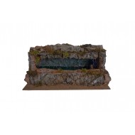 Cave for Presepe Illuminated light blue with real water 37x16x19 (14.56x6.29x7.48 Inch)