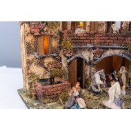 Presepe Corner 35x40x35 cm (13.77x15.74x13.77 Inch) with Lights and Fountain | Complete with figurines cm 6