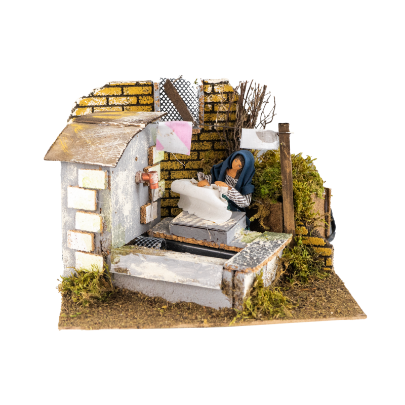 Laundress on the Move 24x12x21 (9.44x4.72x8.26 Inch) for Presepe