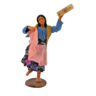 Woman with tambourine in terracotta cm.12