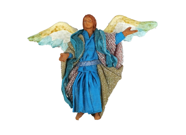 Angel blue dressed terracotta 10 cm