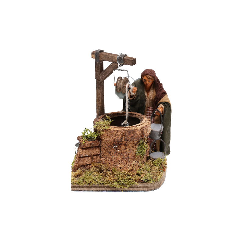 Terracotta and clothing woman at the well 10 cm