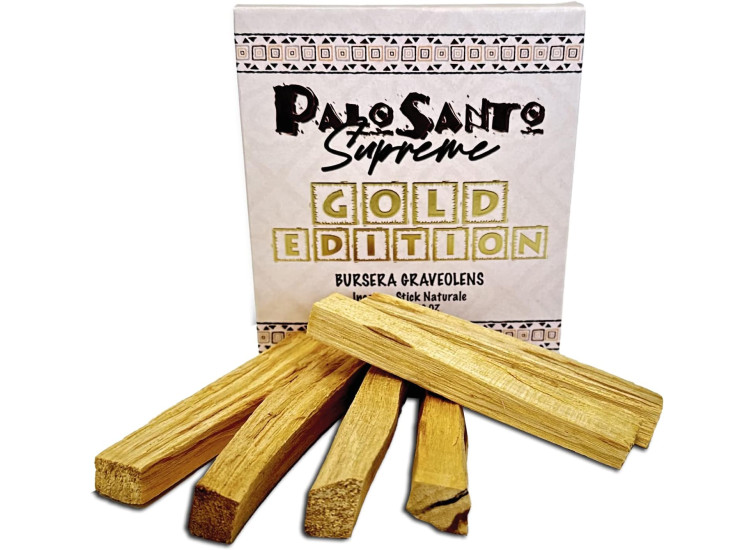 Legnetti di PALO SANTO Gold Edition - Qualità oro selezionata dal Perù - Incenso Naturale - 9/13 Paletti (100-110 GrammI)